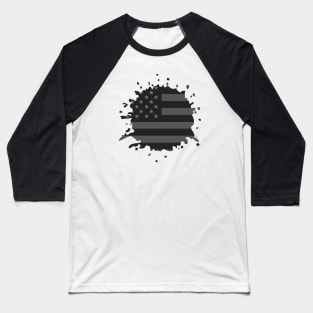 Black American Flag Baseball T-Shirt